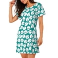 thumbnail image 2 of Vsdgher Motif Baseball Vert Chemise de Nuit à Manches Courtes Col Rond Mignonne Robe de Nuit Confortable, 2 of 6