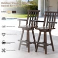 thumbnail image 6 of EPICOZY Solid Wood Adirondack Swivel Bar Chairs Set of 2, Rustic Outdoor Log Bar Stools with Slat Back, 500 LBS Capacity, 29.8" Patio Counter Height Chair for Porch, Deck, Pub, Cabin, Carbonized, 6 of 7