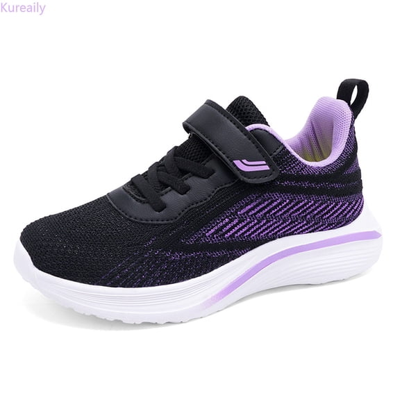 Kureaily Children's Mesh Lace Up Sneakers Color Matching Casual Comfortable Running Shoes 18.1cm