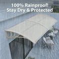 thumbnail image 5 of Macrout 39.8”x 37.8" Outdoor Window Awning Exterior with Polycarbonate Panels for Door Entrance, Air Conditioner, Front and Back Patio Door Canopy for Sun Shelter, UV, Rain, Snow Protection(White), 5 of 10