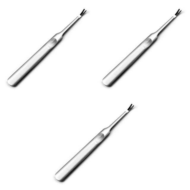 QualitChoice Nail Cuticle Pusher Art Stainless Steel Manicure Edge Remover Handle Reusable Toenail Reusable Salon Removing 3Set