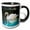 Black/White, variant on 3drose, Beautiful White Swan N Reflection, 11oz Two-tone Green Mug