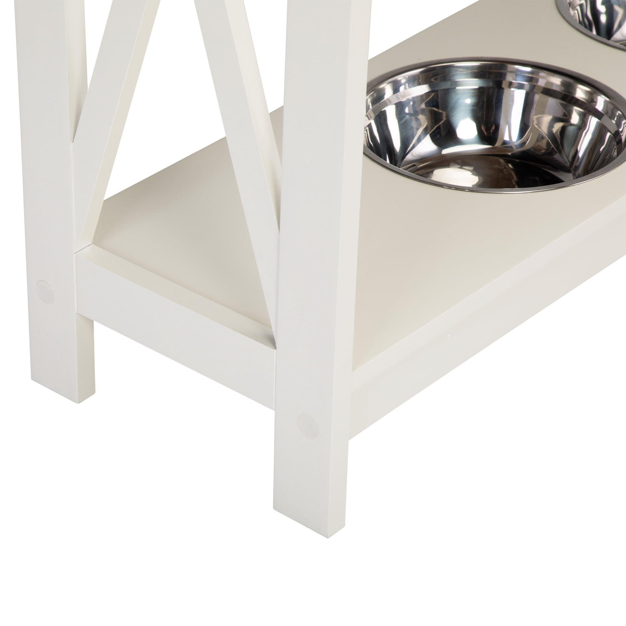 Private Jungle Console Table Hallway Stand Narrow Sofa Side Table with Pet Feeding Station,White Private Jungle Console Table Hallway Stand Narrow Sofa Side Table with Pet Feeding Station,White