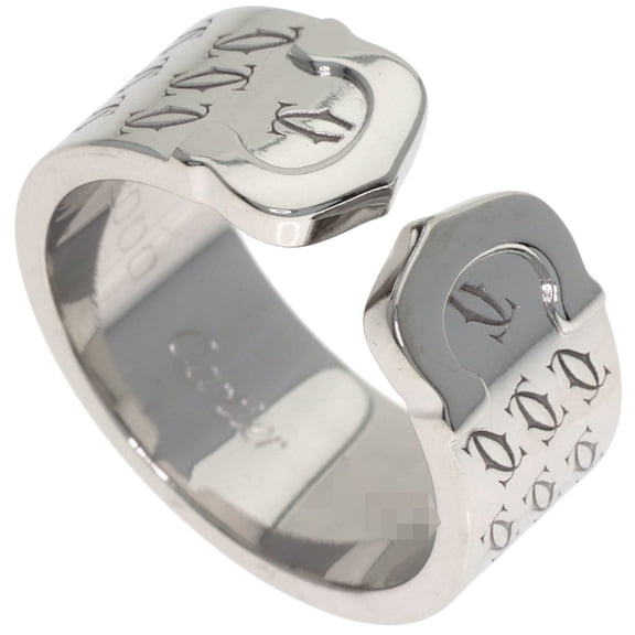 Pre-Owned Cartier 2C 2000 Christmas Limited Edition #51 Ring 18K White Gold Women's CARTIER