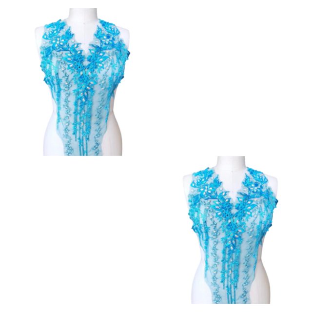 Moyic Aplique fácil de atar para proyectos de bricolaje Corpiño de boda o vestido de baile Accesorio azul claro B azul claro B 2Conjunto