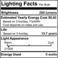 thumbnail image 3 of Bulbrite 862770 7.5 in. 5W Dimmable T9 Shape 2100K LED Bulb - Pack of 4, 3 of 7