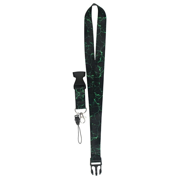 Lanyard phone strap, detachable polyester lanyard, work ID card sleeve, adjustable buckle, durable decoration, high visibility, foldable design, lightweight, for office, for hospital, for