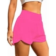 thumbnail image 2 of Women'S Athletic Shorts High Waisted Running Shorts Pocket Sporty Short Gym Elastic Workout Shorts Rose Red L, 2 of 5