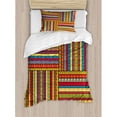 thumbnail image 3 of African Duvet Cover Set Queen Size, Ethnic Borders Pattern Old Fashioned Ancient Culture Theme Colorful Artful Print, Decorative 3 Piece Bedding Set with 2 Pillow Shams, Multicolor, by Ambesonne, 3 of 3