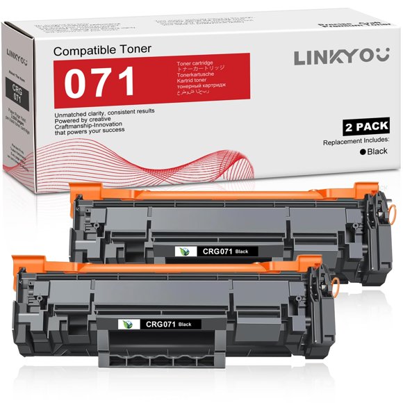 Cartucho de tóner LINKYOU 071 de alto rendimiento, negro, paquete de 2