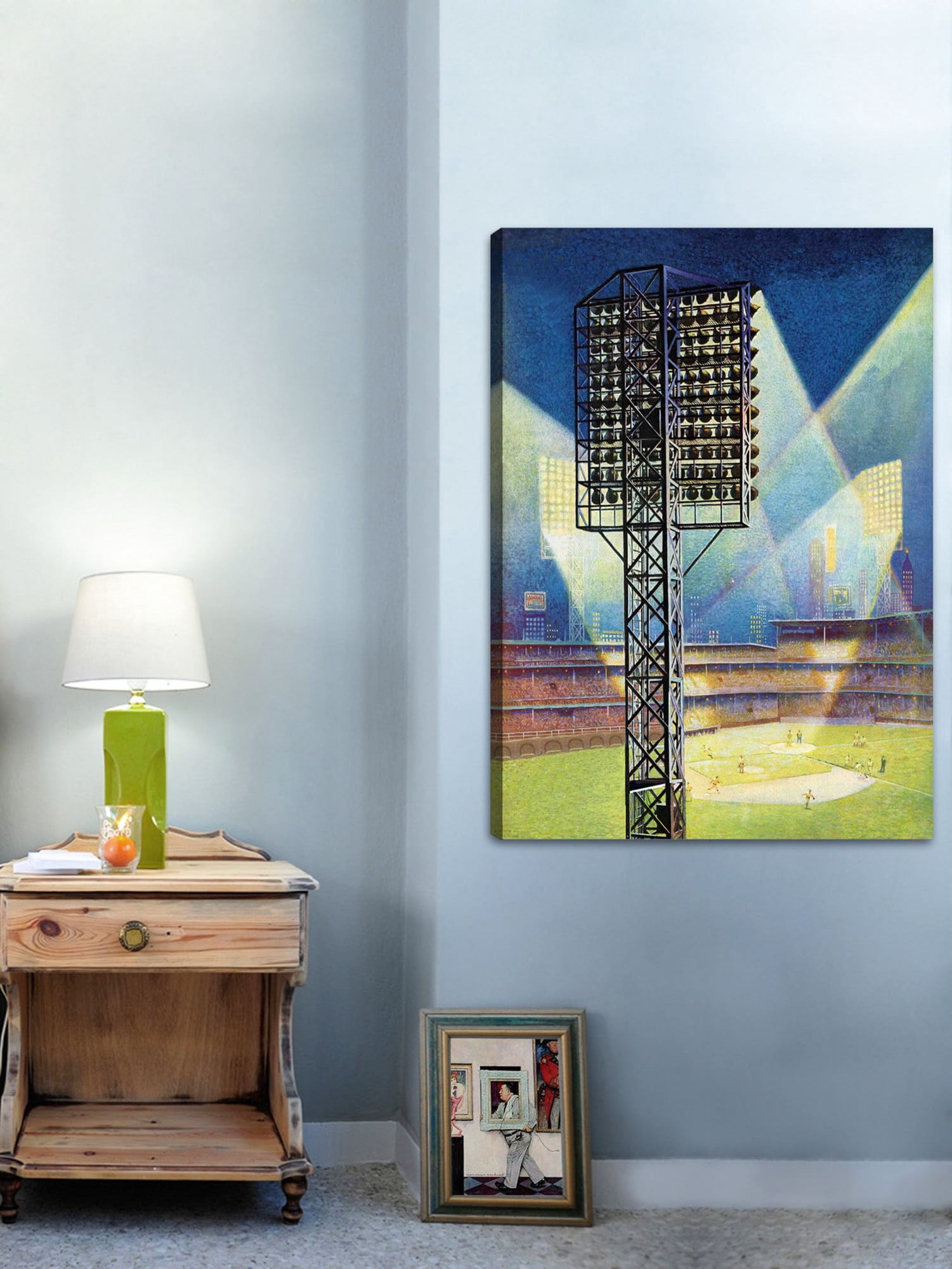 Marmont Hill Baseball Stadium at Night by Roy Hilton Painting Print on Canvas