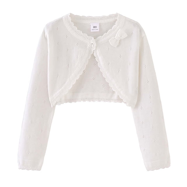 LOVZFMLL Vestes pour Filles, Veste Décontractée à Manches Longues avec Capuche, Boutons Perforés, Col Rond, Nœud Doux, 4-5 Ans