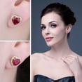 thumbnail image 2 of Jewelrypalace Heart Of Ocean 3.8ct Created Red Ruby Love Forever Halo Stud Earrings 925 Sterling Silver Gold Plated, 2 of 6