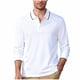 thumbnail image 2 of pstuiky Camisas casuales de manga larga para hombre, Top informal holgado de color liso con medio botón y solapa de manga larga para hombre camisetas de hombre xl, 2 of 7