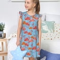 thumbnail image 4 of Fotbe Flamingo Vestido de Dormir para Niñas de 3 a 10 Años, Mangas Cortas, Estilo Princesa, Pijama Camisón con Mangas Voladas-Small, 4 of 6
