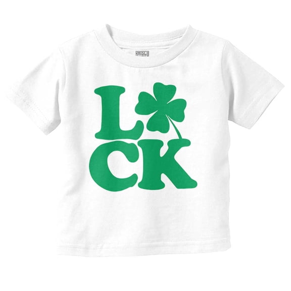St Patrick's Day Luck Shamrock Toddler Boy Girl T Shirt Infant Toddler Brisco Brands 6M