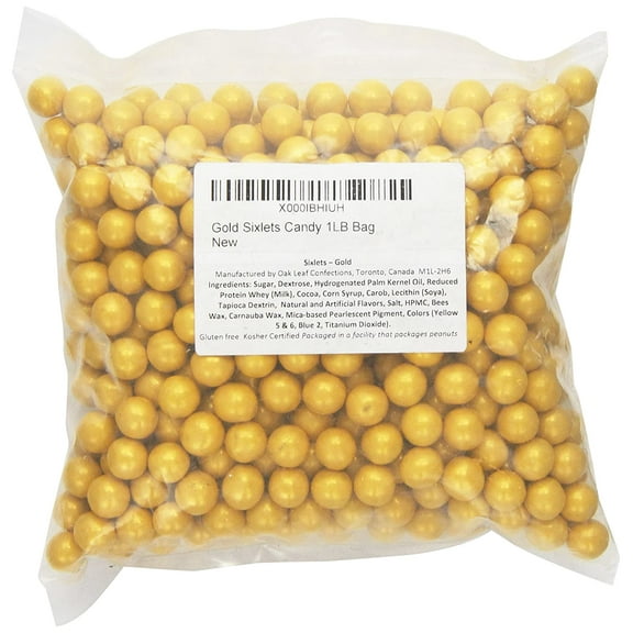 Gold Sixlets Candy 1LB Bag