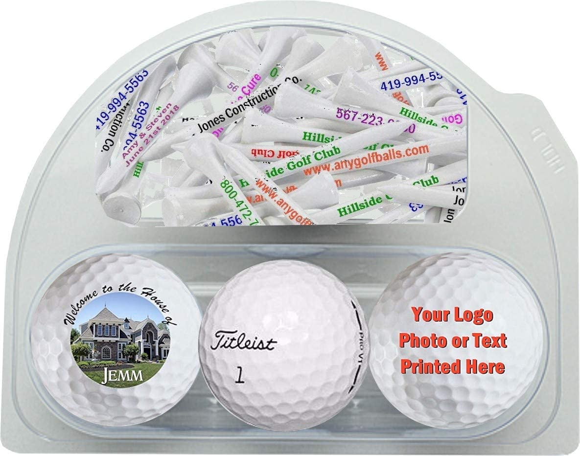3 Custom Imprinted Pro V1 Golf Balls and 20 Personalized Tees Walmart