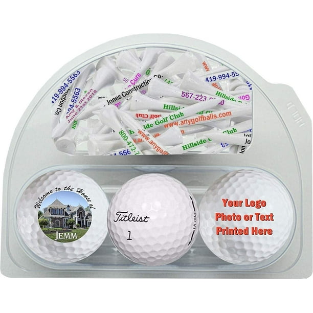 3 Custom Imprinted Pro V1 Golf Balls and 20 Personalized Tees Walmart