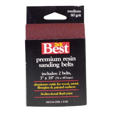

Do it Best 3 In. x 18 In. 80 Grit Heavy-Duty Sanding Belt (2-Pack)