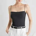 thumbnail image 5 of DDAPJ pyju Built in Bra Tank Tops for Women Cotton Padded Sports Tank Top Spaghetti Strap Camisole Sleeveless Cami Shirt Prime Sales Dark Gray M, 5 of 10