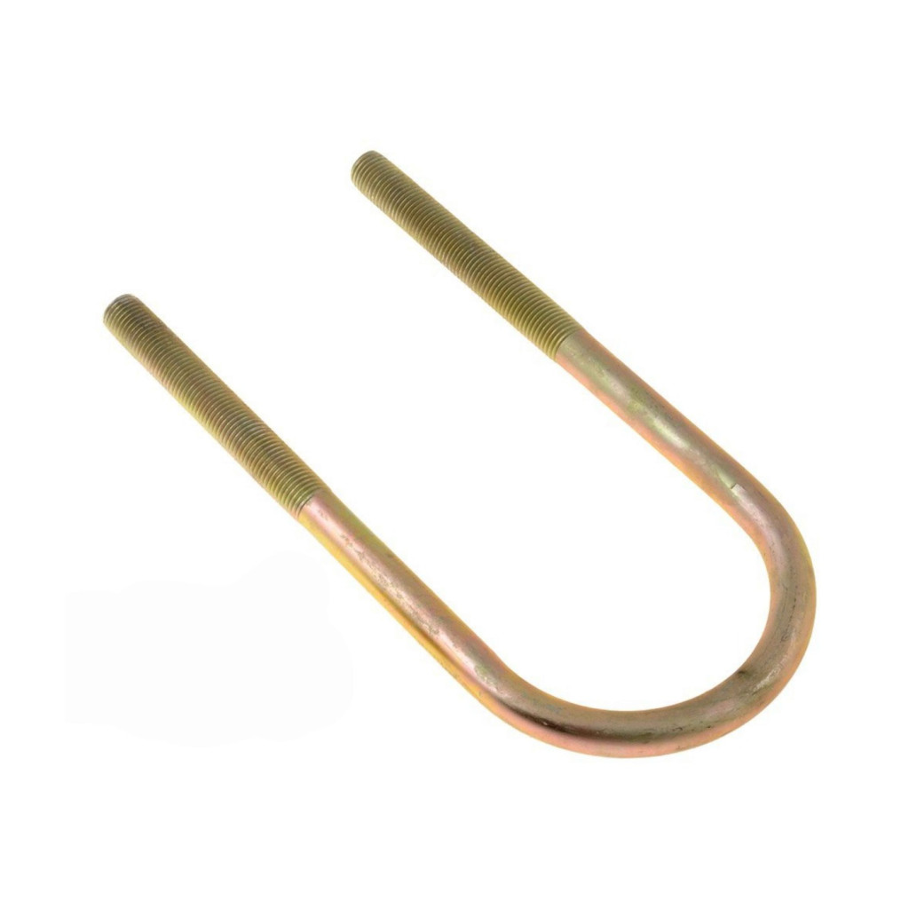 KarParts360 Threaded U-Bolt | Steel | Yellow Zinc | Round U-Bolt | Fine Thread | Heat Hardened | 7/16 Inches Thread Diameter
