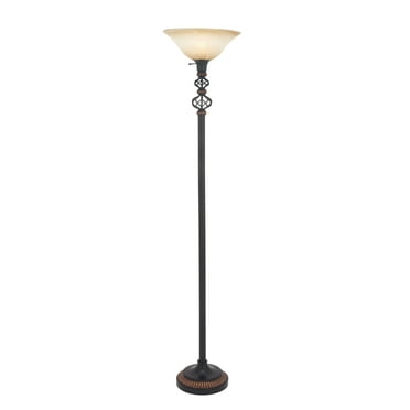 1 Light Torchiere Floor Lamp With Marbelized Amber Glass Shade Restoration Bronze Com 1 Light Torchiere Floor Lamp With, Hampton Bay Floor Lamp Replacement Plastic Shade