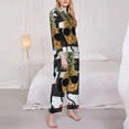 thumbnail image 3 of Fotbe Pineapple With Black Glasses Pattern Long Sleeve Pajama Set for Women,Sleepwear Set,2-piece Loungewear Set,Soft PJs Comfy Nightwear with Pockets -Small, 3 of 7