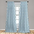 thumbnail image 5 of Ambesonne Ikat Curtains, Aquatic Geometric Ovals, Pair of 28"x63", Blue Beige White, 5 of 5