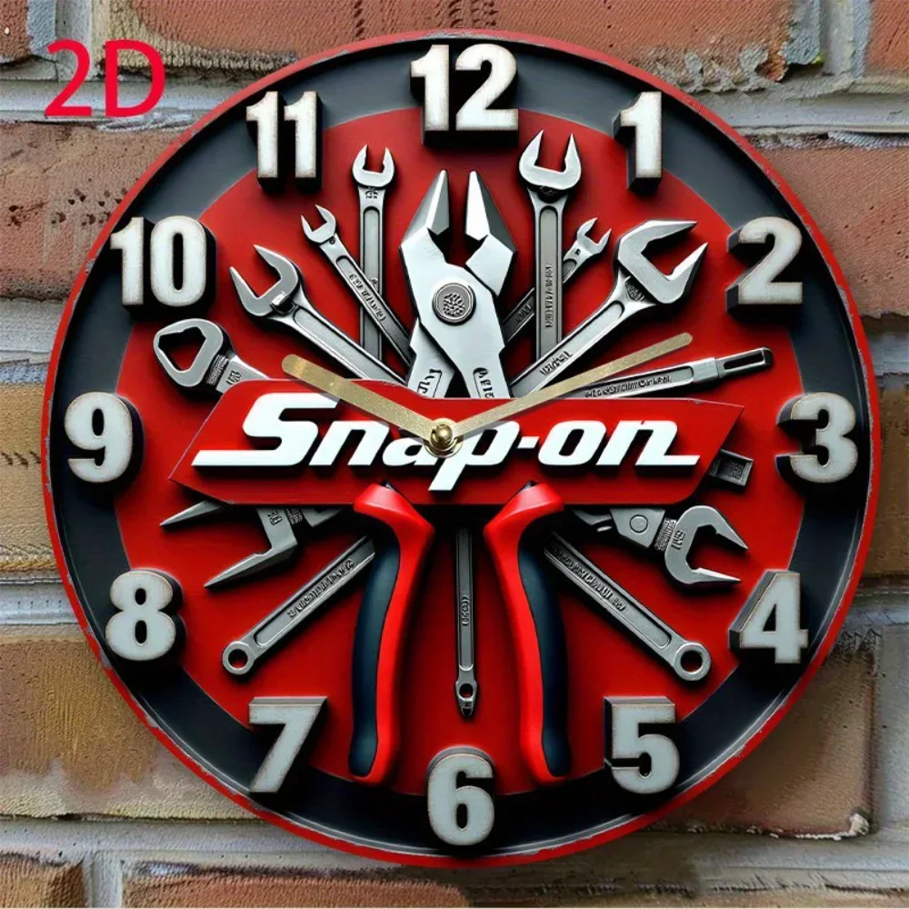 HELLOYOUNG Retro Metal Wall Clock, Vintage Iron Decor for Living Room, Rustic Cafe & Office, Large Eye-Catching Easy-Read Silent Quartz Movement Metal Art