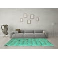 thumbnail image 3 of Ahgly Company Machine Washable Indoor Rectangle Abstract Turquoise Blue Modern Area Rugs, 8' x 12', 3 of 4