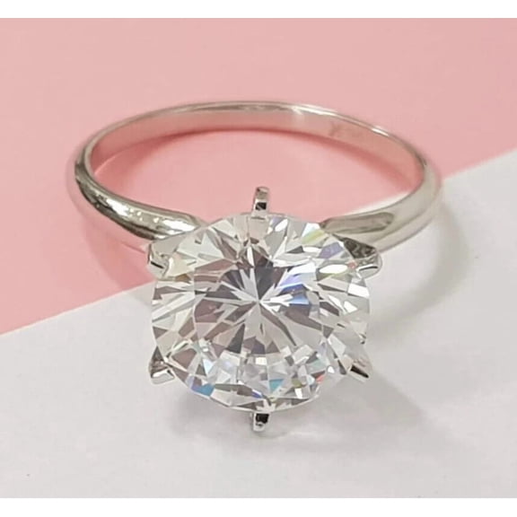 2Ct Lab Created Diamond Round Cut Solitaire Women's Beauty Ring 14K White Gold Plated