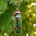 thumbnail image 4 of Christmas Tree Ornaments, Acrylic Christmas Decorations, Mini Cucumber Pendant for Xmas Tree, Transparent Glossy Durable Hanging Decoration with Rope for Car Gift Packaging and Festive Use, 4 of 6