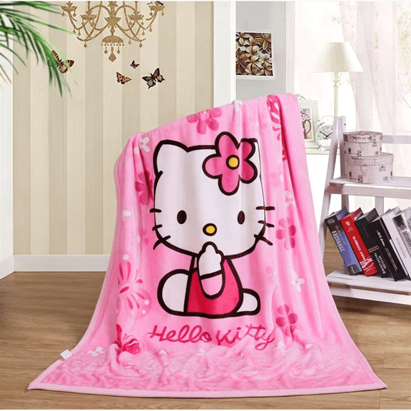 Cartoon Printing Throw Blanket for Girls Kids Adults, 40"x50", All Seasons Flannel Fleece Blanket, Soft & Warm Plush Blankets for Couch Sofa Bed Camping Travel