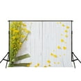 thumbnail image 2 of GreenDecor 7x5ft Spring Yellow Flower Photography Backdrop White Wood Wall Photo Studio Background, 2 of 5