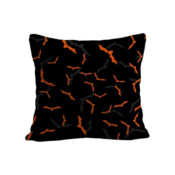 Halloween Decor Pillow Covers 18x18 Inch,Halloween Decoration Indoor Outdoor Throw Pillow Covers, Trick or Treat Black Striped Linen Cushion Case for Home Sofa Couch Bedroom Chair