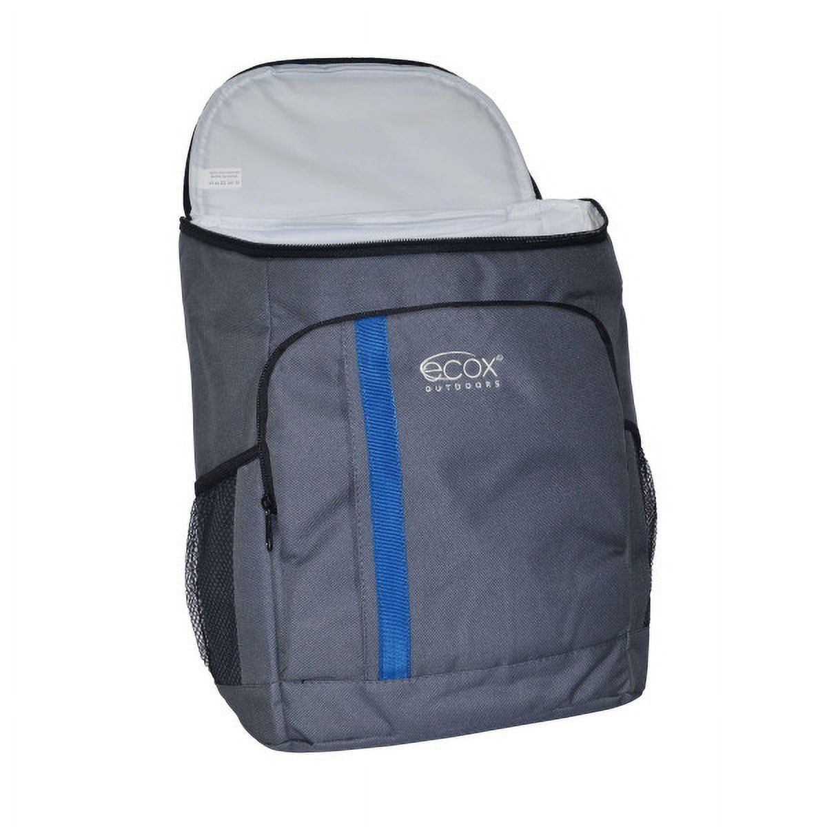 ecox Outdoors cooler backpack insulated 20L about 30 can capacity with Bottle Opener padded straps lightweight and easy to carry daytripper Grey BPC20LG