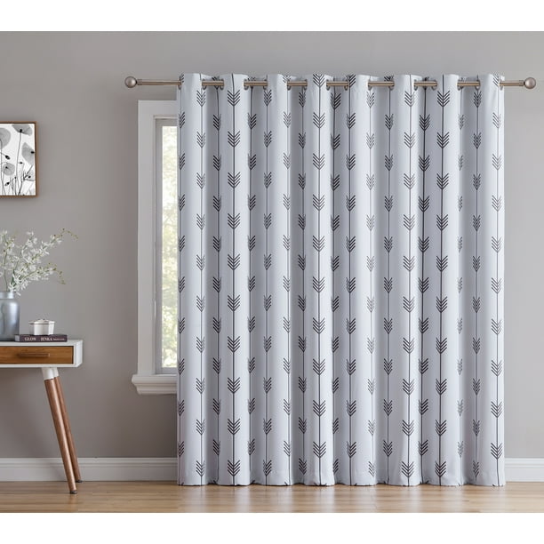 HLC.ME Arrow Print Thermal Grommet Top Blackout Curtain Panel Extra