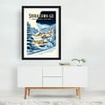 thumbnail image 6 of Shirakawa-go Winter Poster: Timeless Beauty in Snow - Ogimachi Gifu Japan Illustration Winter Snow Travel Poster Scenic Architecture Night Sky Rural Black Framed Wall Art Print 20 x 30 inches, 6 of 8