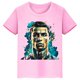 thumbnail image 4 of Camiseta de algodón de manga corta de verano para niños y niñas con estampado de Ronaldo, camisetas rosas, ropa periférica de fútbol para niños, 4 of 5