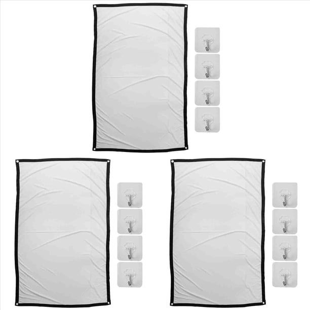 3X Pantalla de Proyector Portátil para Cine en Casa Al Aire Libre HD Plegable Antiarrugas (60 Pulgadas)