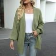 thumbnail image 4 of iHPH7 Open Front Cardigan for Women Bell Sleeve Cardigan Casual Outerwear Oversized Sweaters for Women Open Cardigans for Women Travel Cardigan Fall Outfits for Women Green L, 4 of 6