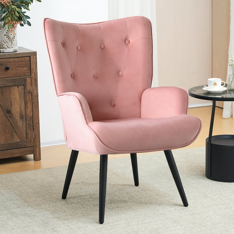 Pink button 2025 back chair