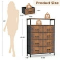 thumbnail image 3 of edx 8 Drawers Fabric Dresser, Clothes Storing, Storage Tower Organizer TV Stand, for Bedrooms, Wardrobes, Entryways, and Living Rooms, Rust, 3 of 7