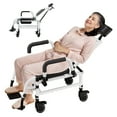thumbnail image 2 of Yipinau 4-Wheel Shower Commode Chair with Adjustable Backrest,Toilet Wheelchair with Removable Headrest and Bedpan,Aluminum Alloy Commode Chair for Elderly and Disabled, 2 of 9