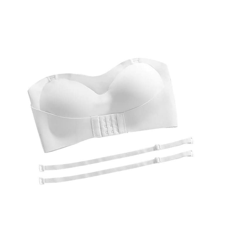 WUARI Halter Bra Strapless Bra Seamless Brassiere Push Up Bralette  Non-wired Bras Invisible Underwear Women Tube Top Boneless Lingerie (Size :  M-34, Color : White) : Buy Online at Best Price in