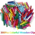 thumbnail image 4 of 300PCS Colorful Wooden Clothespins, 2.9 Inch Clothing Clips, Large Wooden Clothes Pins, Decorative Pins, 10 Color, Strong Grip, Multipurpose Clips for Crafts Hanging Clothes Picture, 4 of 4