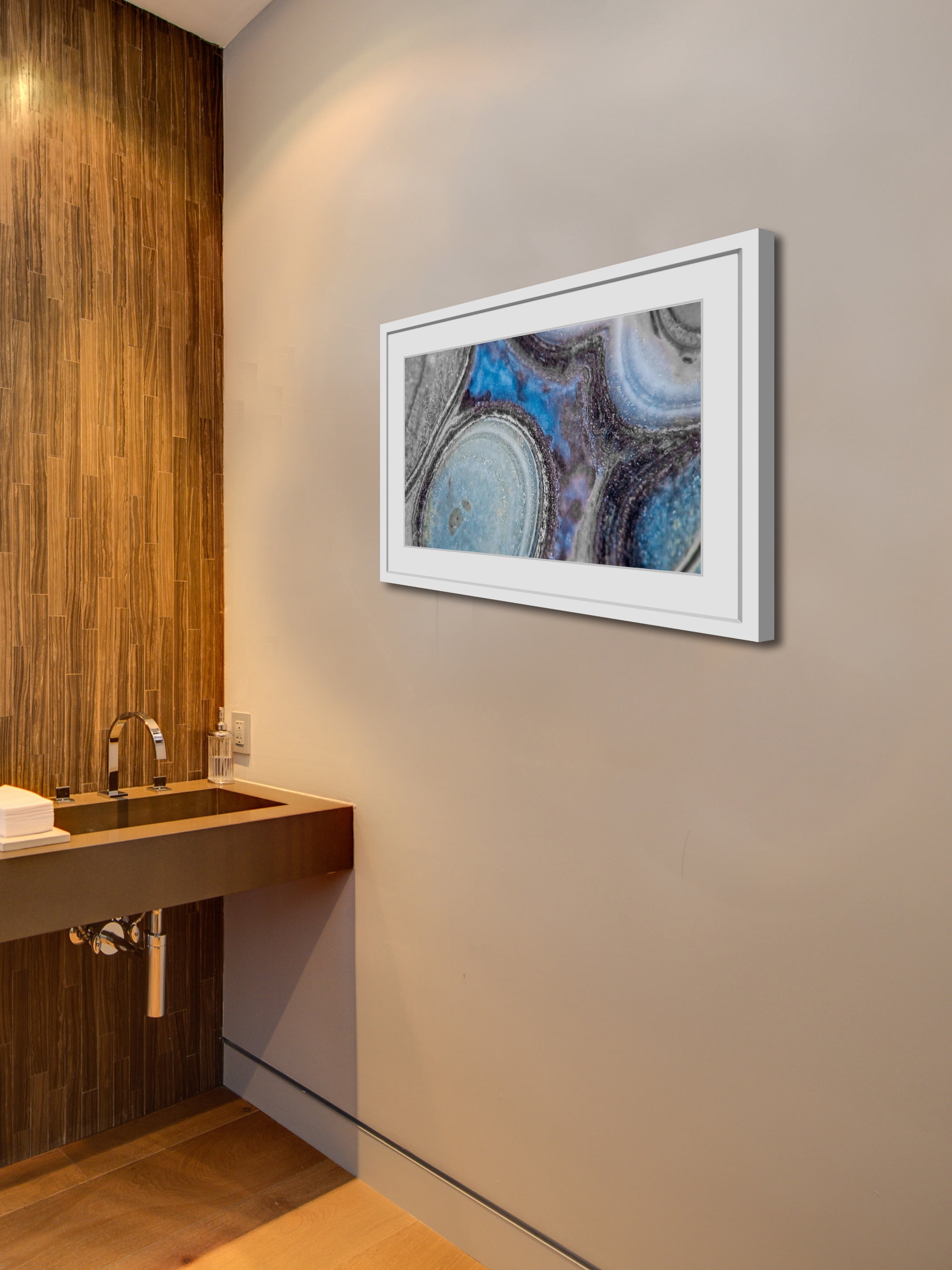 "Blue Flame" Framed Painting Print