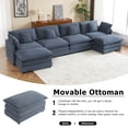 thumbnail image 3 of EUROCO 149.6" Oversized Modular Sectional Sofa,L Shaped Sectional Couch with Ottomans,Stylish Pillows,Side Storage Pockets and Deep Seat,6 Seat Convertible Modular Sofa Couch for Living Room,Blue, 3 of 8
