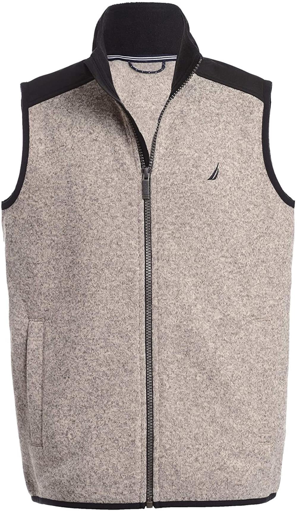 Zip Fleece Vest, Heather Oatmeal, Large 